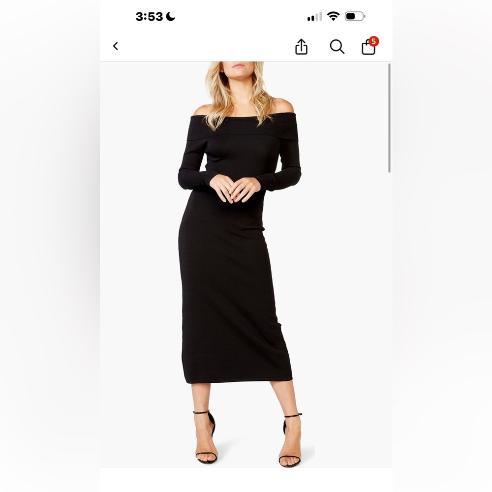 Bardot off shoulder midi dress